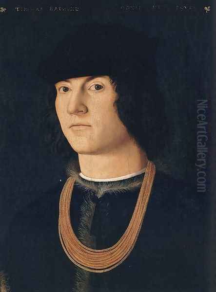 Portrait of Tommaso Raimondi c. 1500 Oil Painting by Amico Aspertini