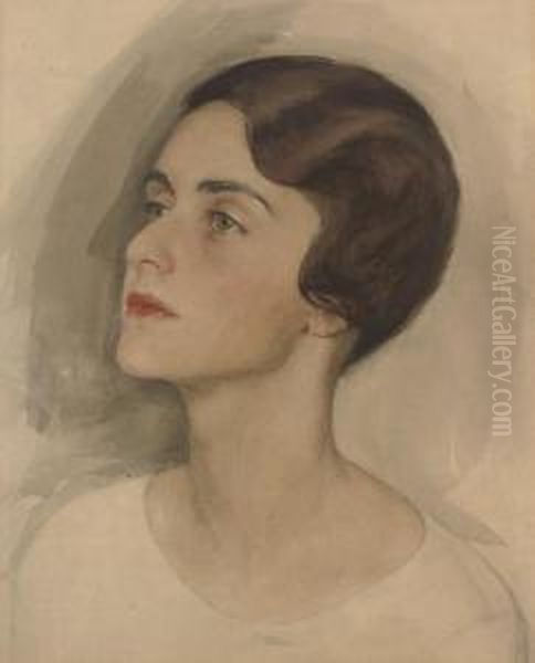 Portrait Of Lady Maud Marriott Oil Painting by Savely Sawelij Sorin /