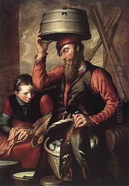 Vendor Of Fowl 1560 Oil Painting by Pieter Aertsen