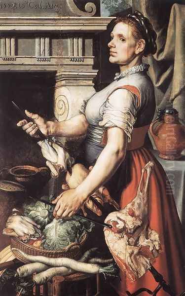 Cook in front of the Stove 1559 Oil Painting by Pieter Aertsen