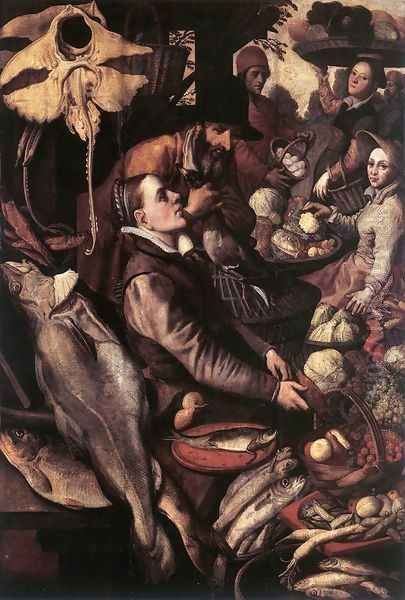 Market Scene Oil Painting by Pieter Aertsen