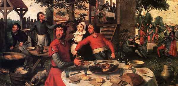 Peasant's Feast Oil Painting by Pieter Aertsen