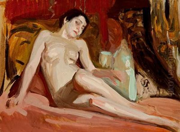 Estudio De Desnudo Oil Painting by Joaquin Sorolla Y Bastida