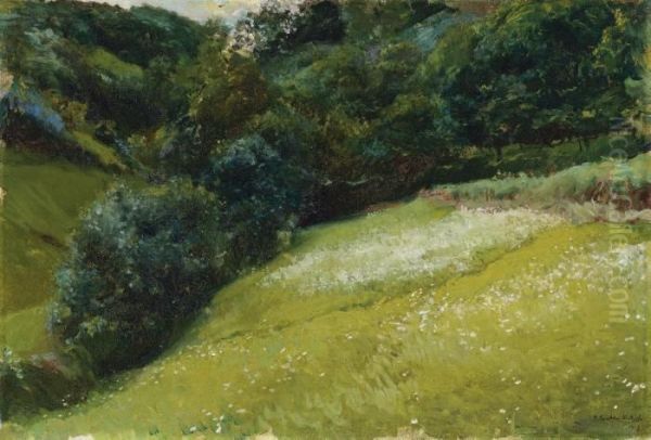 Prado De Asturias, San Esteban De Pravia (field In Asturias, San Esteban De Pravia) Oil Painting by Joaquin Sorolla Y Bastida