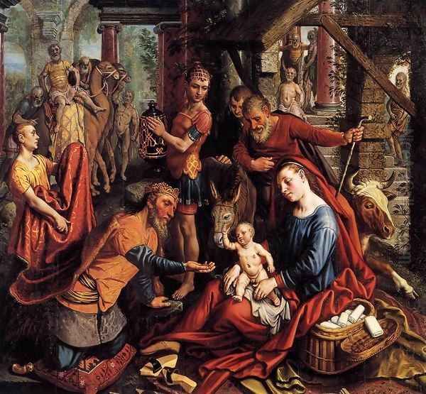 Triptych with the Adoration of the Magi (central panel) Oil Painting by Pieter Aertsen