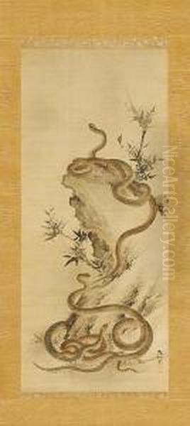 Kakejiku Oil Painting by Mori Shusho, Dit Sosen