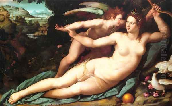 Venus and Cupid (1) Oil Painting by Alessandro Allori