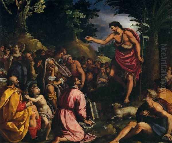 The Preaching of St John the Baptist Oil Painting by Alessandro Allori