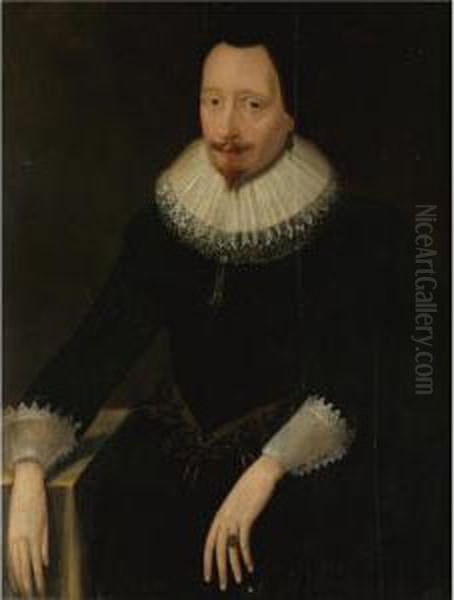 Portrait Of A Gentleman Said To Be Lord Mordaunt, Aged 38 Oil Painting by John Souch