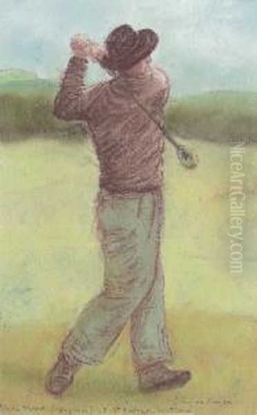 Sam Snead (virginia) At St. Andrews, Scotland Oil Painting by John Souch