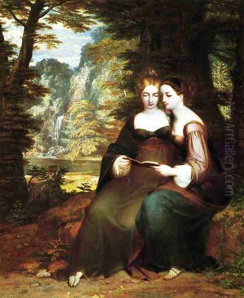 Hermina and Helena Oil Painting by Washington Allston