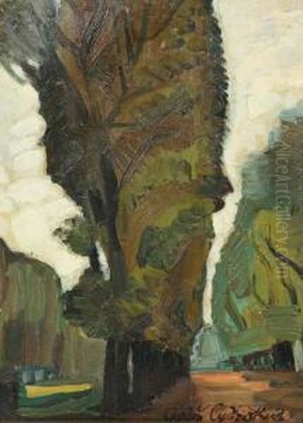 A Row Of Trees Oil Painting by Sergei Yurievich Soudeikine