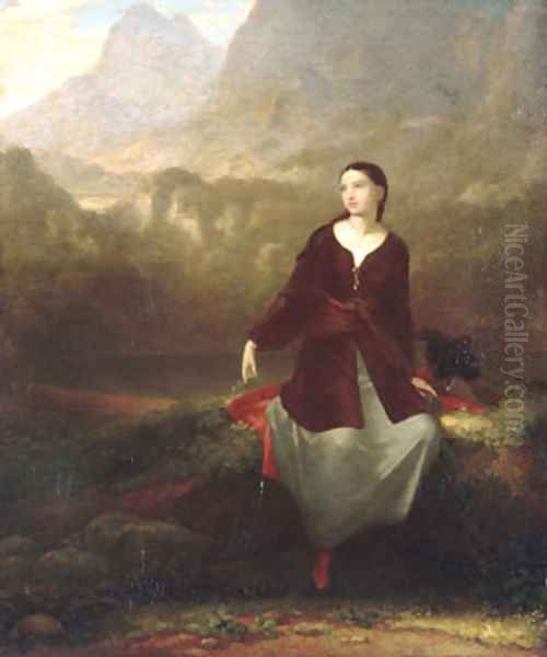 The Spanish Girl in Reverie 1831 Oil Painting by Washington Allston