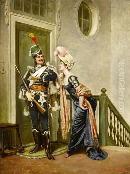 The Gallant Officer Oil Painting by Frederic Soulacroix