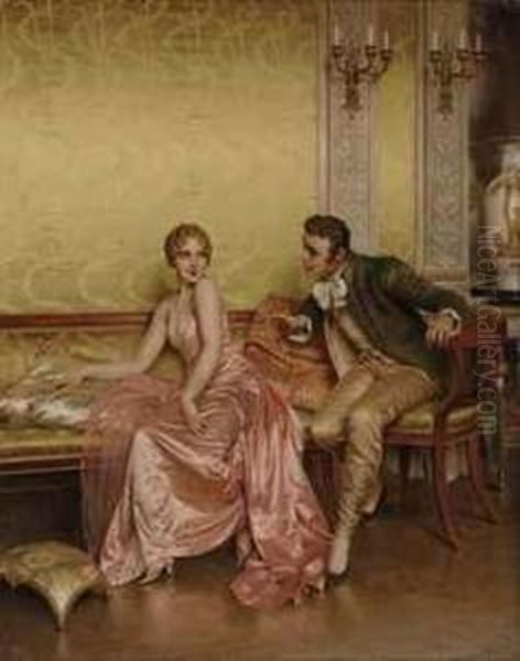 The Conversation Oil Painting by Charles Joseph Frederick Soulacroix