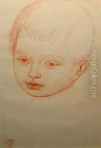 Head Study Of A Young Boy Oil Painting by Joseph Edward Southall