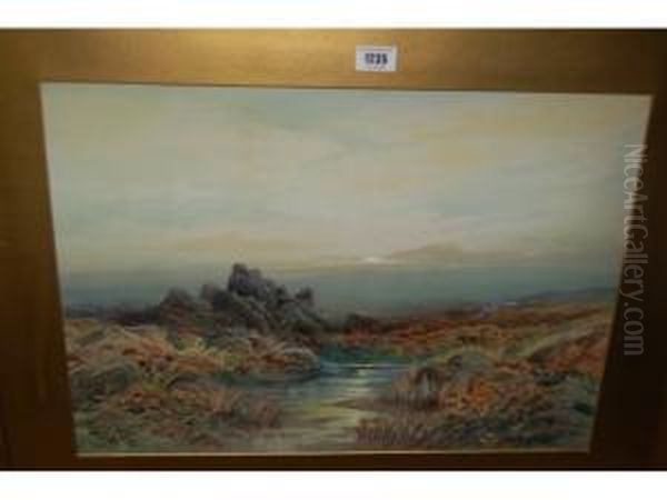 Extensive Moorland Landscape Oil Painting by Rubens A.J.N. Southey