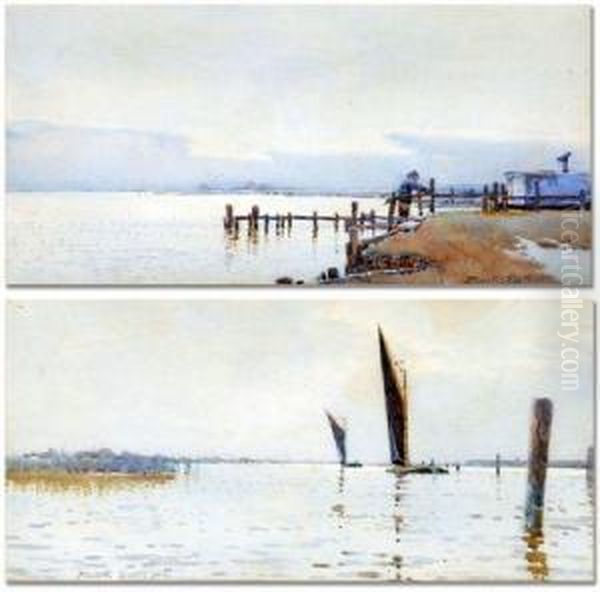 Views Of Breydon Oil Painting by Frank Southgate