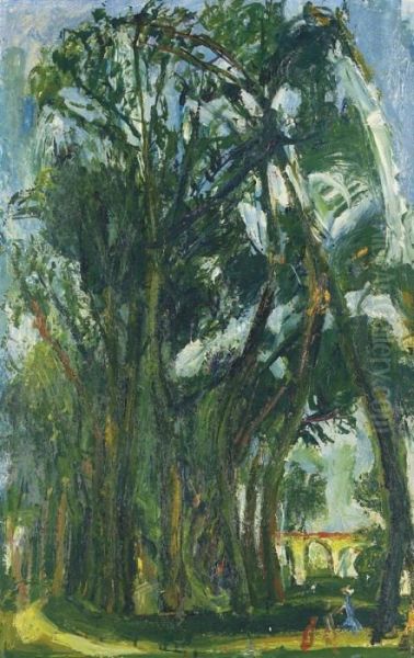 Les Grands Pres A Chartres Oil Painting by Chaim Soutine