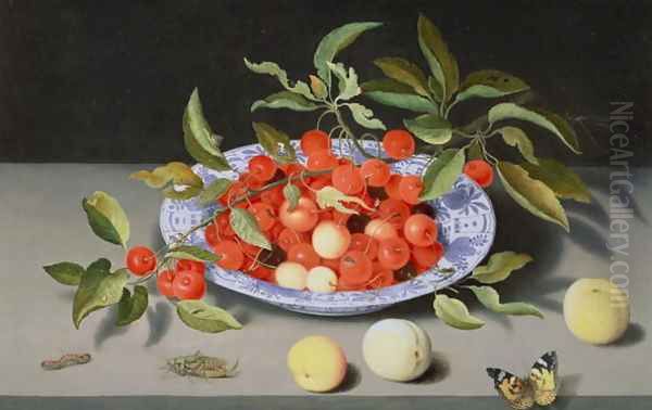 Still Life of Cherries and Peaches Oil Painting by Balthasar Van Der Ast