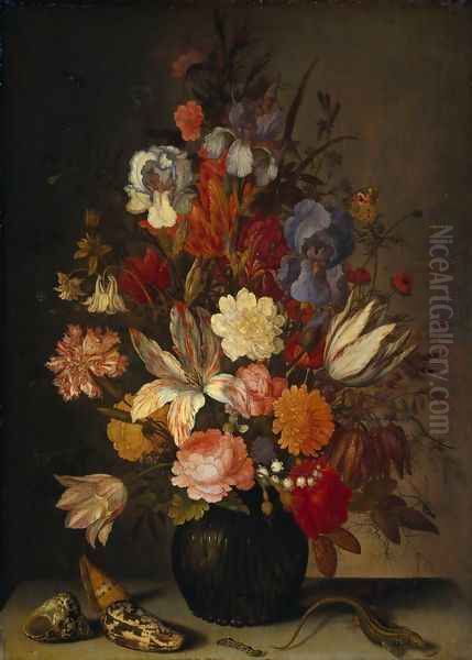 Still Life with Flowers Oil Painting by Balthasar Van Der Ast