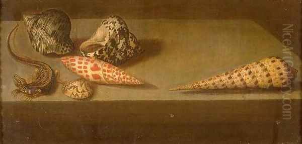 Lizards and shellfish Oil Painting by Balthasar Van Der Ast