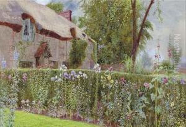 Cottage With Garden Oil Painting by John George Sowerby