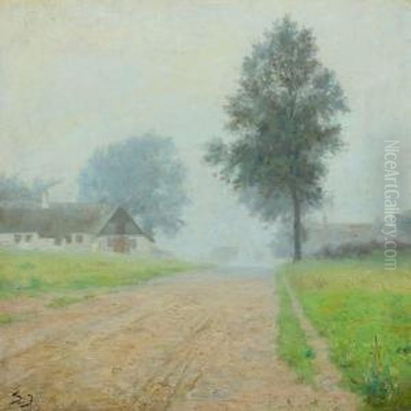 Hazy Summermorning Oil Painting by Carl Martin Soya-Jensen