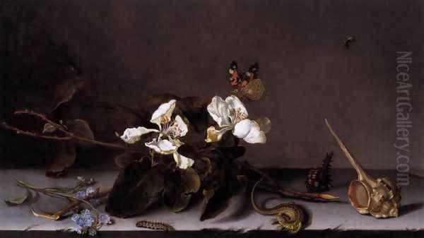 Still-Life with Apple Blossoms Oil Painting by Balthasar Van Der Ast