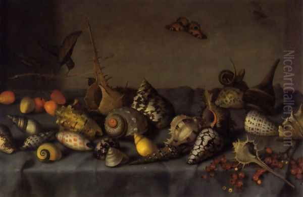 Still life with shells (detail) Oil Painting by Balthasar Van Der Ast