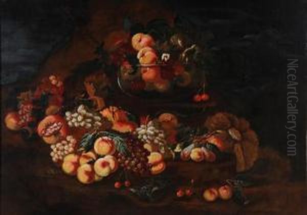 Natura Morta Di Frutta Oil Painting by Giovanni Paolo Castelli Spadino