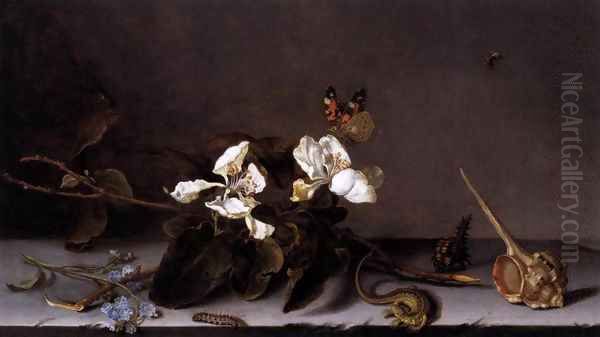 Still-Life with Apple Blossoms 2 Oil Painting by Balthasar Van Der Ast