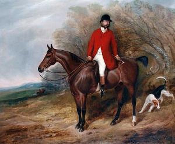 A Huntsman And Hound Oil Painting by Charles Bilger Spalding