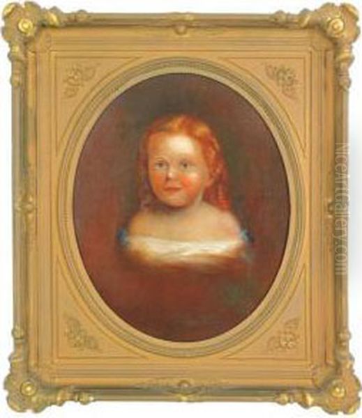 Portrait Of A Young Girl Oil Painting by Frederik A. Spang