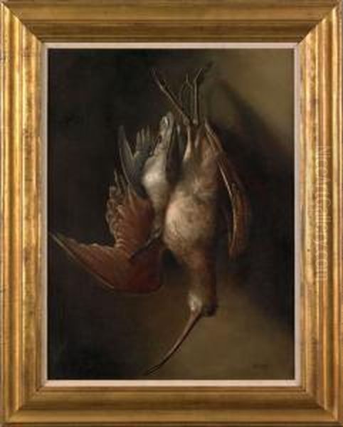 Still Life Of Hanging Game Oil Painting by Frederik A. Spang