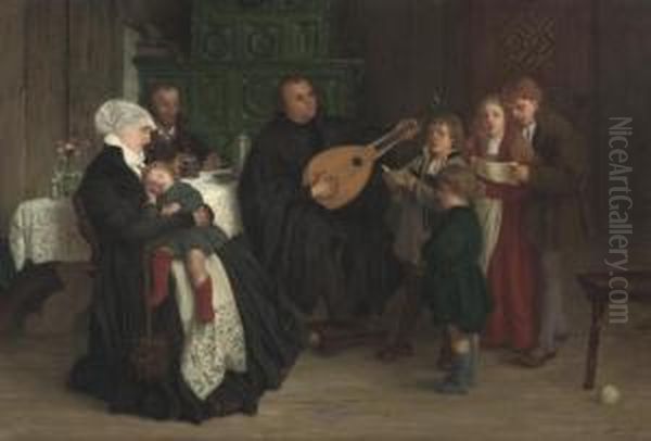 The Musical Performance Oil Painting by Gustav-Adolf Spangenberg