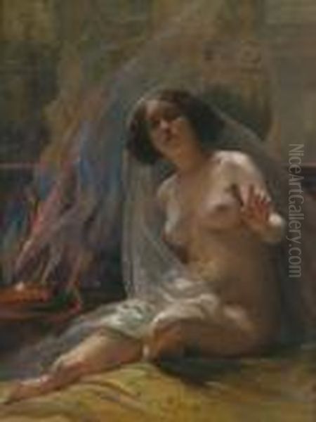 Woman Of The Harem Oil Painting by Kornel Spanyik