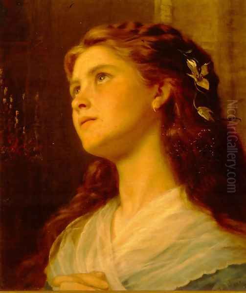 Portrait of a Young Girl Oil Painting by Sophie Gengembre Anderson