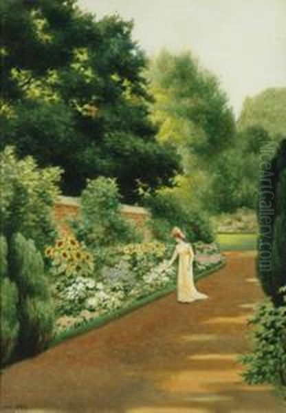 Garden Path Oil Painting by Herbert Blande Sparks