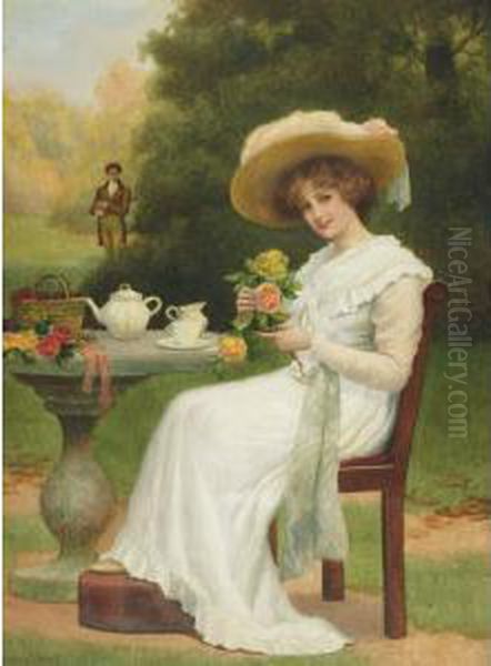 A Rose From A Suitor Oil Painting by Herbert Blande Sparks