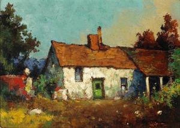 Old Adobe Farmhouse, Napa County Oil Painting by William Sparks