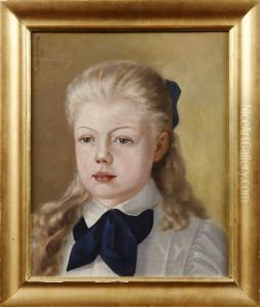 Portratt Av Carin Sparre Oil Painting by Axel C. Ambjorn Sparre