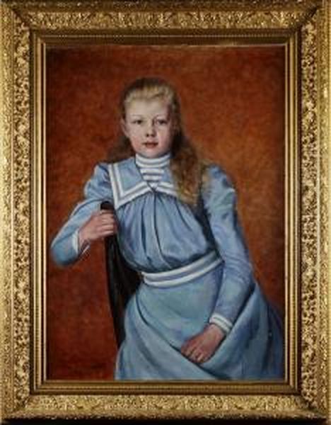 Portratt Av Karin Sparre Oil Painting by Axel C. Ambjorn Sparre