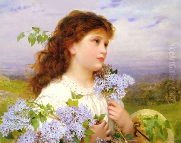 The Time of the Lilacs Oil Painting by Sophie Gengembre Anderson