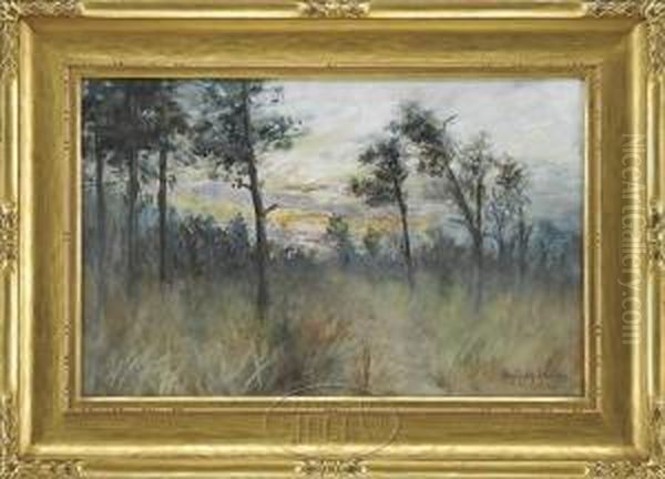 Sunset Landscape Oil Painting by Henry Plympton Spaulding