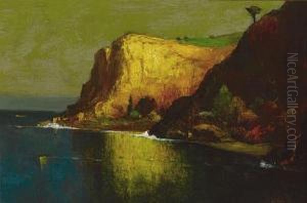 Winter Sunrise, Yellow Bluff, Monterey Coast Near Point Sur Oil Painting by Will Speaks