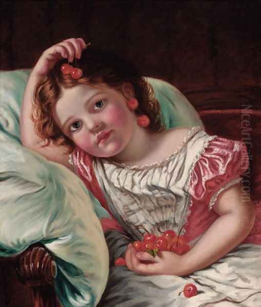 Cherry Ripe Oil Painting by Sophie Gengembre Anderson