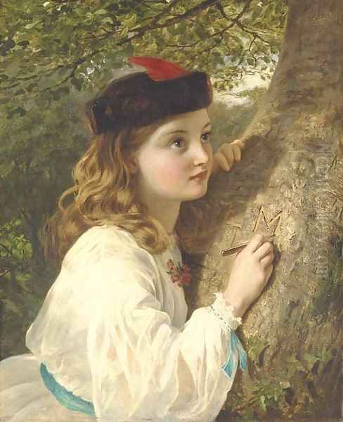 The initials Oil Painting by Sophie Gengembre Anderson