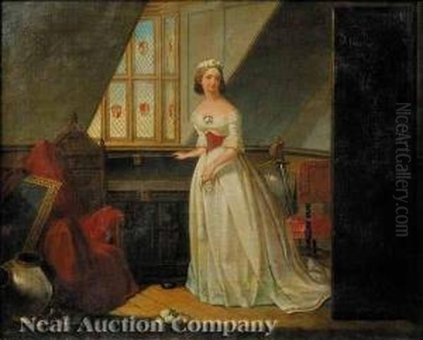 The Young Princessvictoria Amidst The Relics Of Her Ancestors Oil Painting by Thomas Truman Spear