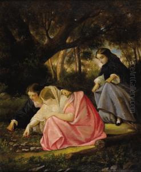 Berry Gatherers Oil Painting by Thomas Truman Spear